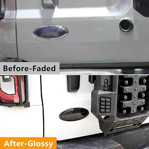 Miniatura 3 de Emblema de portón trasero para Ford Bronco - Emblema de bandera negra estadounidense para Bronco 2021 2022 2023 2024 Bronco Sport