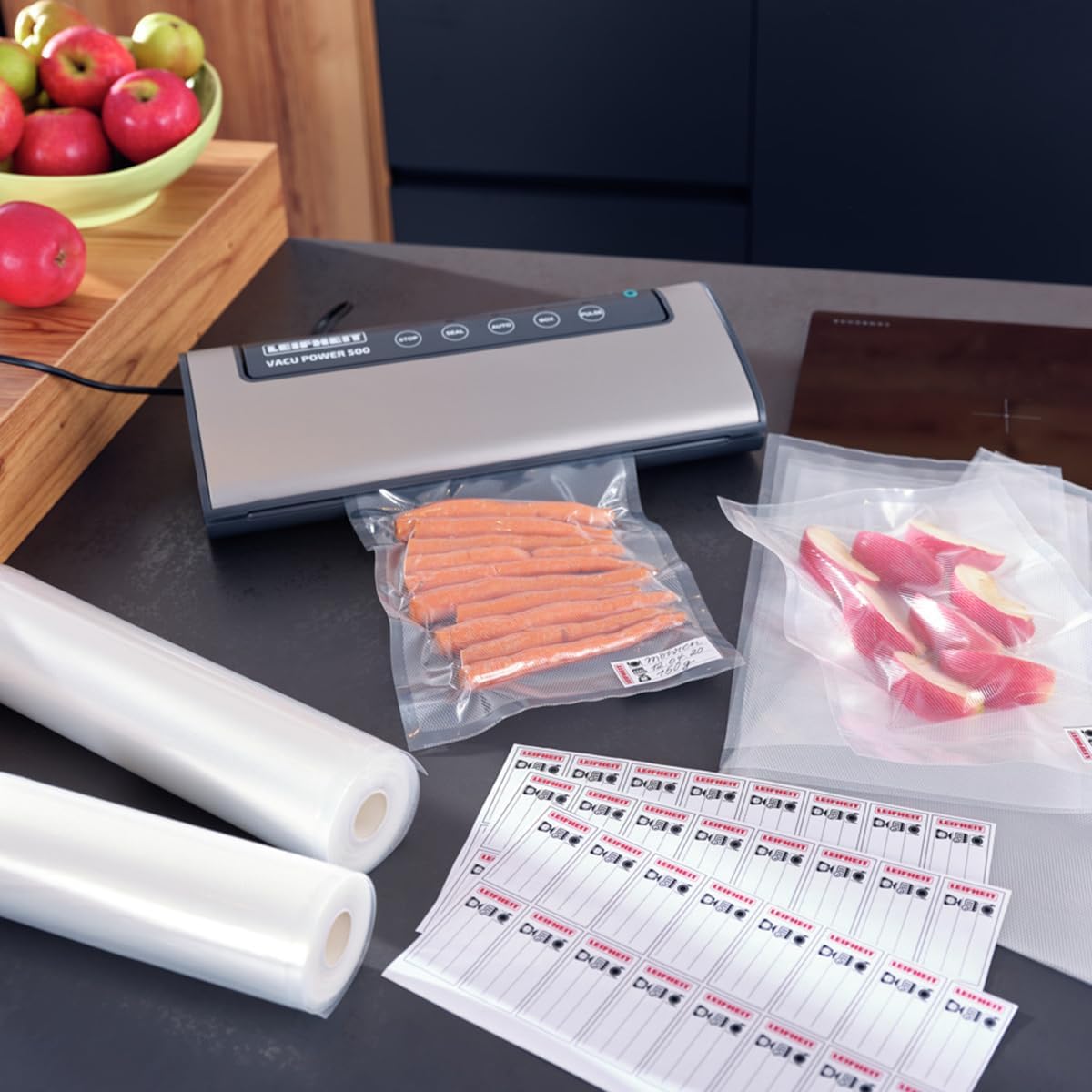 Leifheit Vacuum Bags 20 x 30 cm, Storage Bags, Food Bags, For Leifheit Vacuum Sealer, Plastic, Transparent