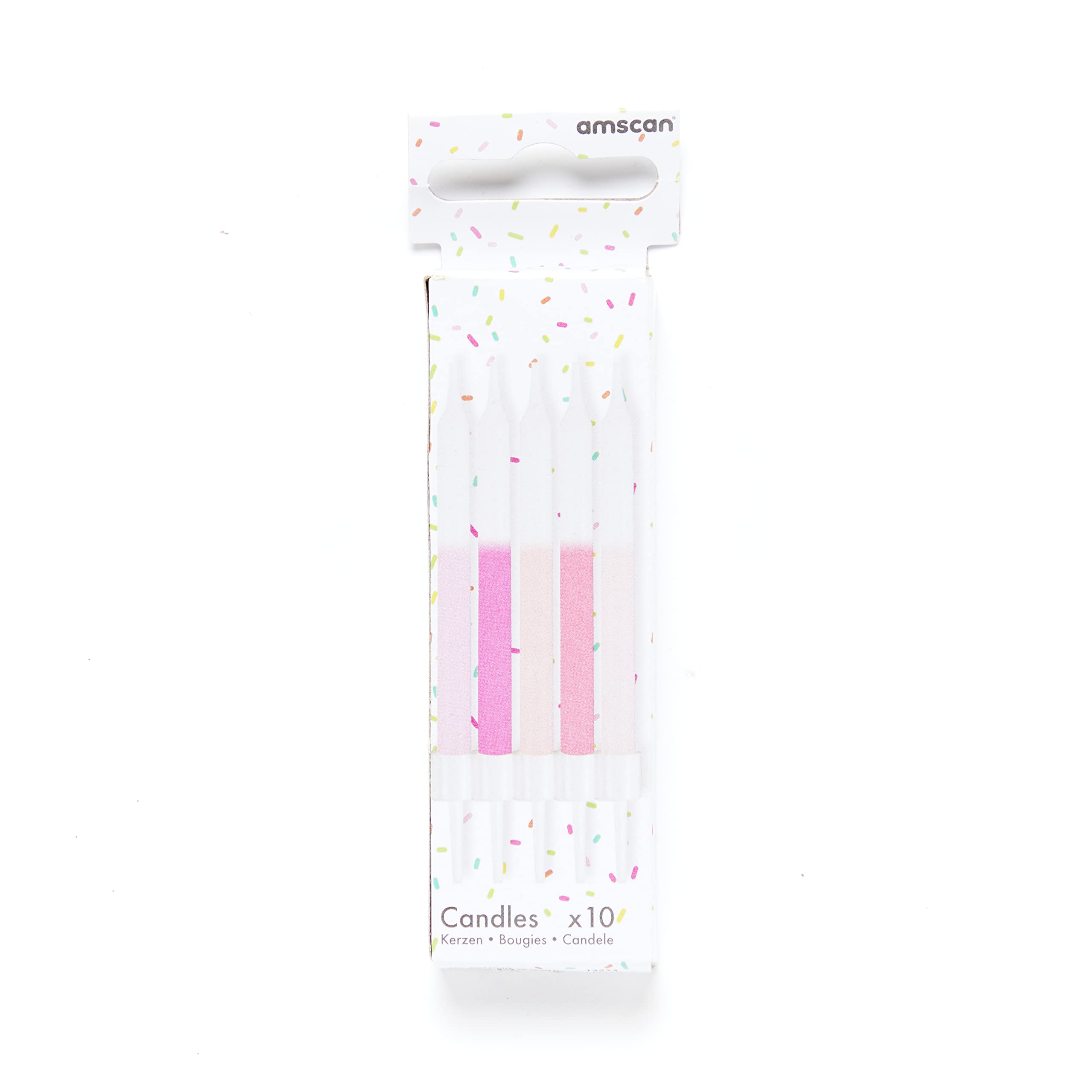 Amscan 9911940 Stnd Candle Gradient Pink- 10 Pack, 6 cm - Image 3