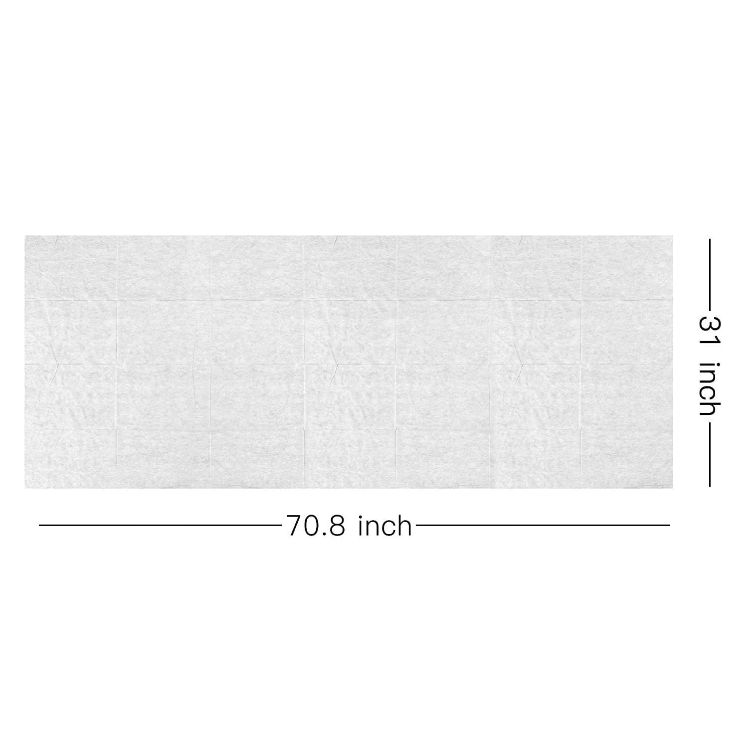 100 hojas de mesa de masaje, desechables, no tejidas, tela de polipropileno transpirable, 31 x 70 pulgadas, delgadas, no impermeables (blanco)