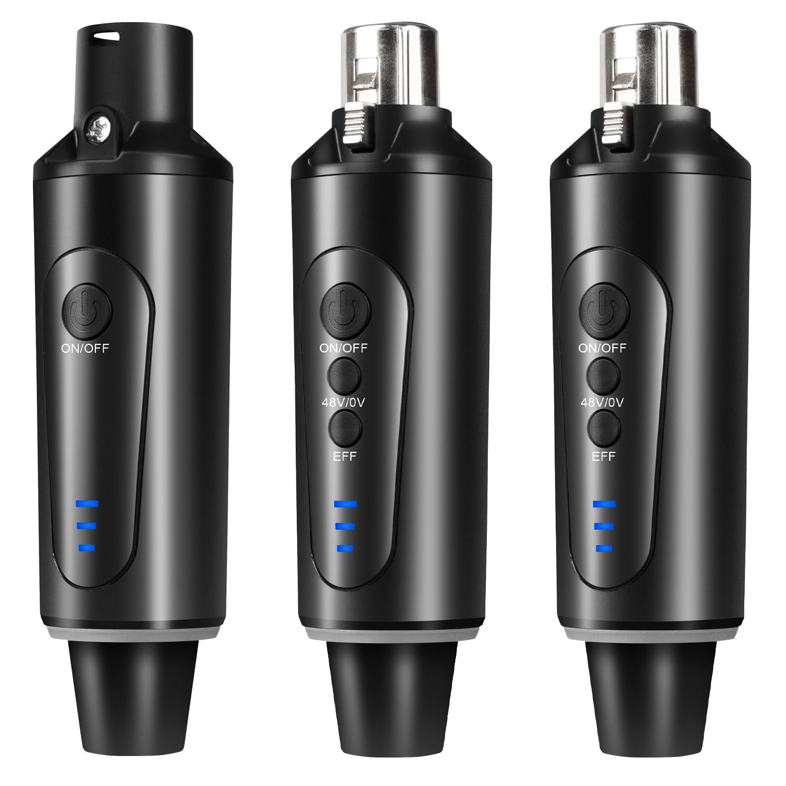 Depusheng S5 Émetteur-récepteur de guitare sans fil avec 2 émetteurs XLR sans fil et 1 récepteur avec commutateur de réverbération pour microphones à condensateur dynamique et 48 V, mixeur audio