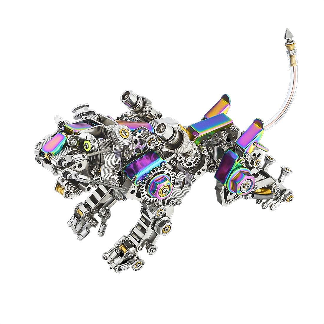 Puzzle in metallo 3D per adulti, 650 pezzi, modello Smilodon, Steampunk, tigre meccanica, regalo creativo per collezionisti e appassionati di bricolage, versione colorata