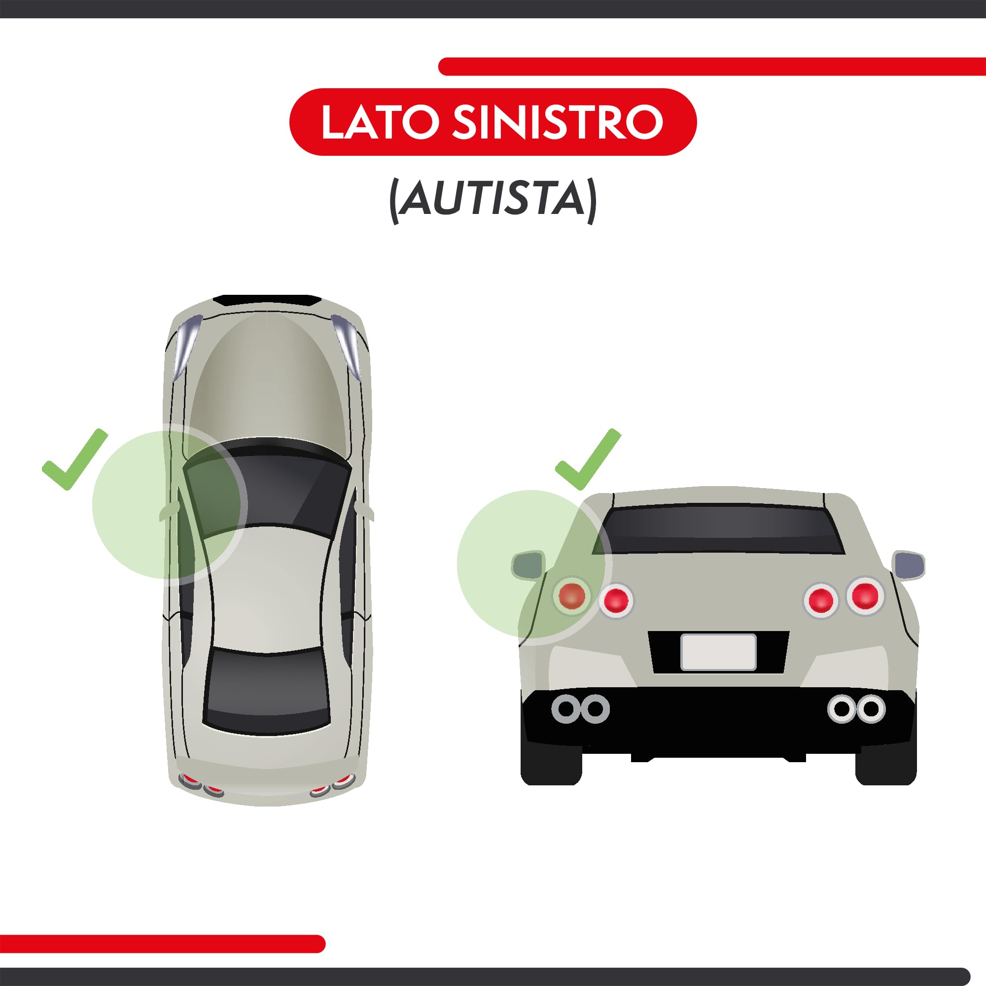 Vetro Specchietto Retrovisore per Alfa Romeo Mito (2008-), 159 (2005-2012), Sinistro, Termico, Sx, Riscaldabile, 71753833
