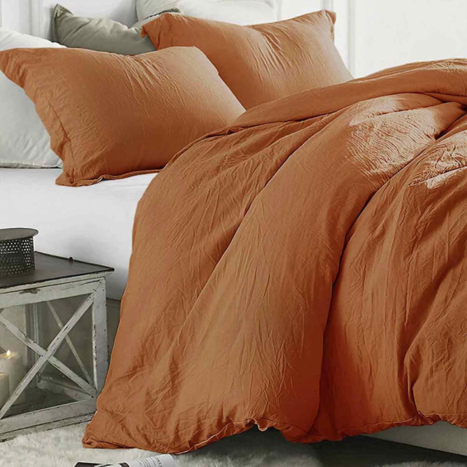 Comforter Queen Size Burnt Orange, 1 Piece Boho Soft Terracota Modern bed comforter, Lightweight Caramel Rust All Season Microfiber Down Alternative Bed Comforter
