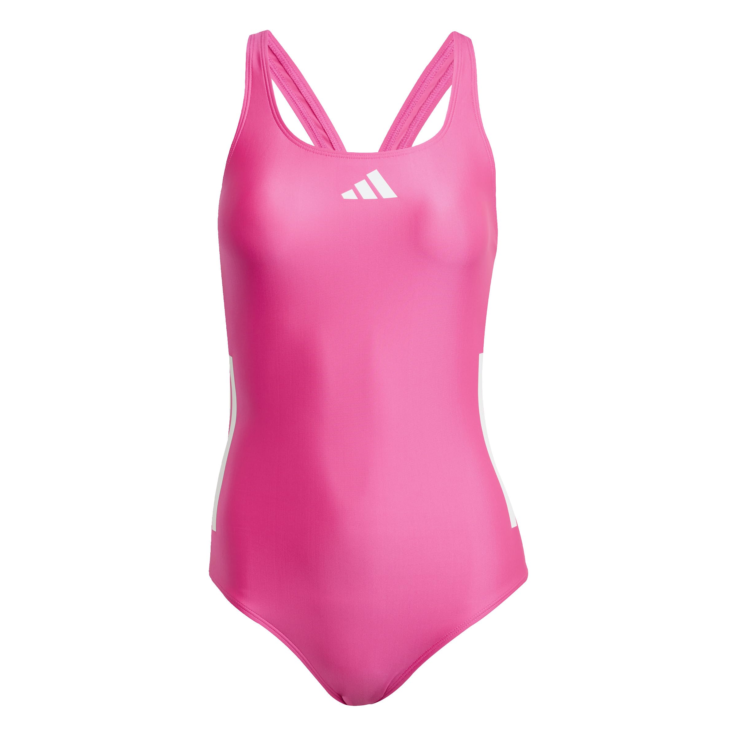 adidas 3 STRIPES C-BACK SWIMSUIT Women's One Piece Swimsuit (1-Pack), shock pink/white