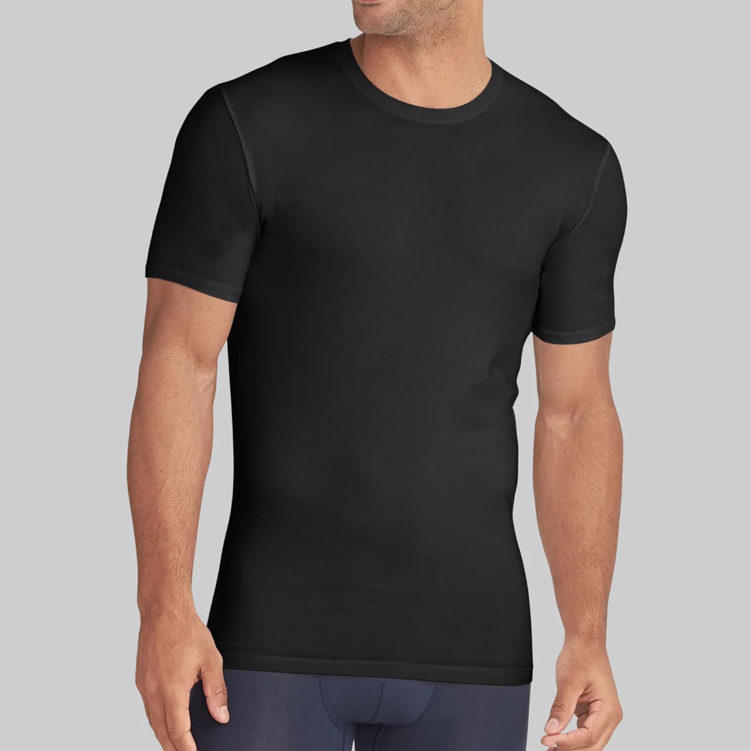 Tommy John Men's Crew Neck Undershirt, Second Skin Fabric, Slim Fit T-Shirt with Stay Tuck Design - Image 2