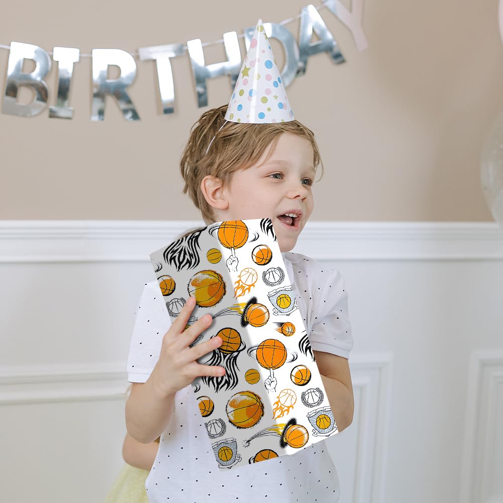 Carta Regalo League Of Legends Carta Da Regalo A Tema Basket, 4 Fogli Da 50 X 70 Cm Per Foglio, Carta Da Regalo Di Compleanno Per Ragazzi, Bambini, Uomini, Amanti Del Basket