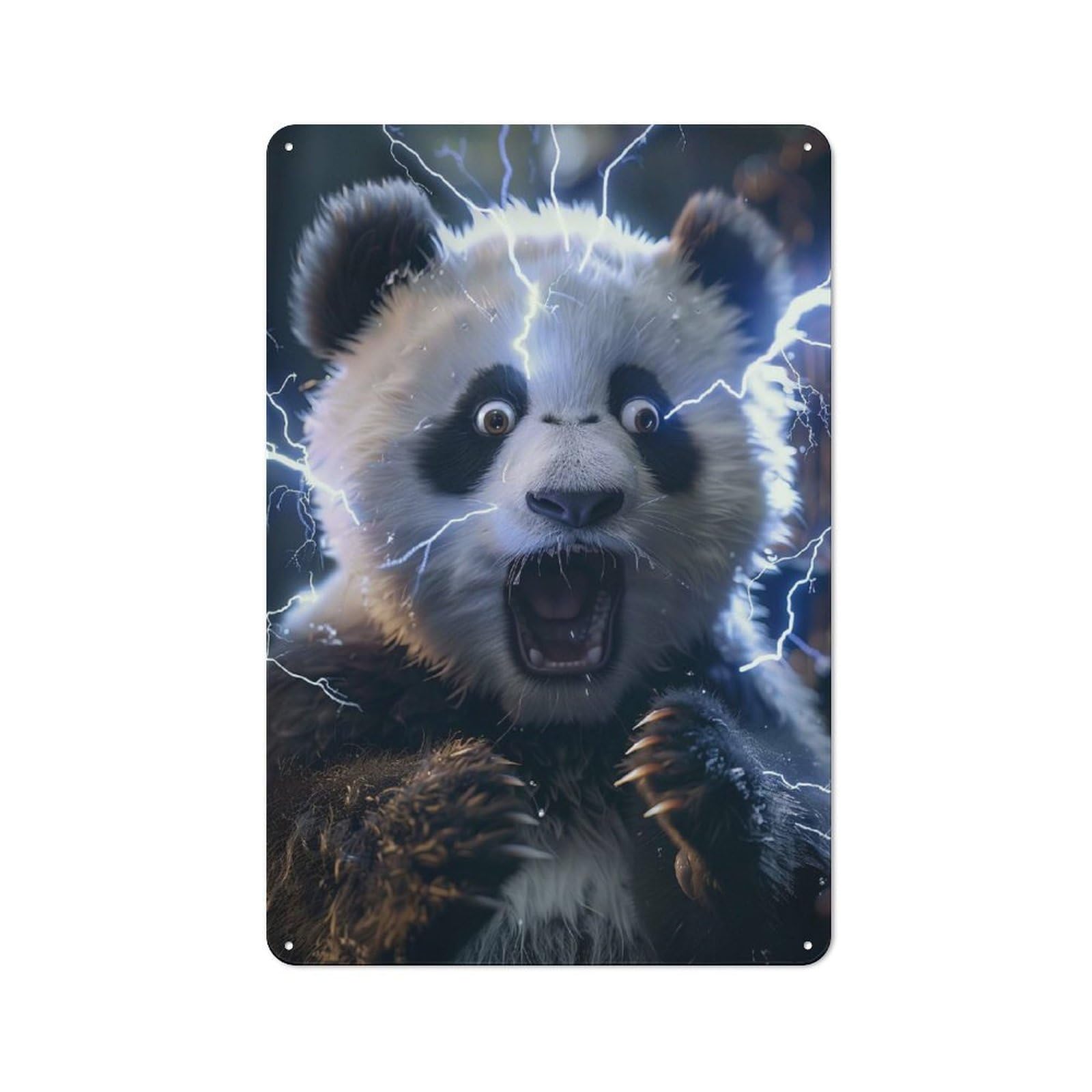 Smart Panda Lightning Office Metal Sign 30x20cm, Study Room Decor for Home Office, Reading Corner Or Bedroom