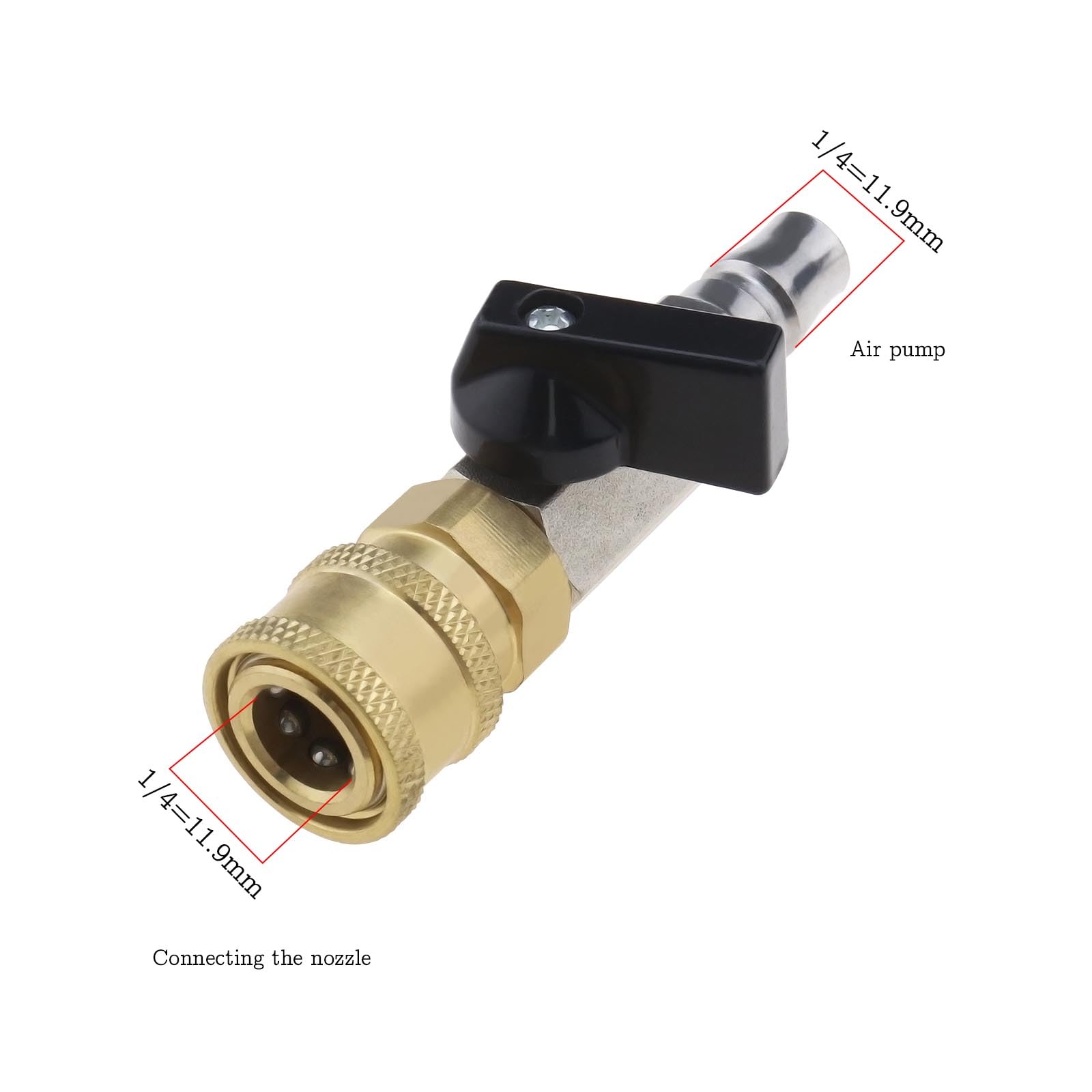 Valvola Antiriflusso 2 Confezioni - Valvole A Sfera ROLAIR 132BV 1/4" - Maschio Per Tubo X 1/4" FNPT, Per Sistemi Pneumatici Valvola A Sfera ROLAIR 1/4" Maschio X 1/4" FNPT 2 Confezioni - Foto 6