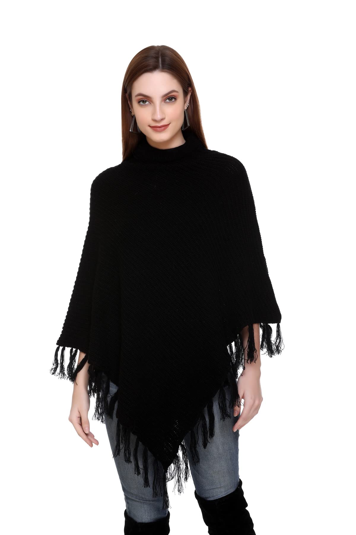 montrex Women's Woolen Winter Ponch0-picture-46