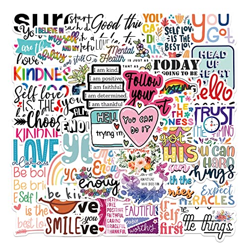 Inspirational Stickers, Motivational Bulk Stickers, 52Pcs Encouraging Positive Stickers For Students Teachers Teens, Dovipta Vinyl Waterproof Stickers For Water Bottles Laptop Journaling Scrapbook (Encouragement) #TOP2