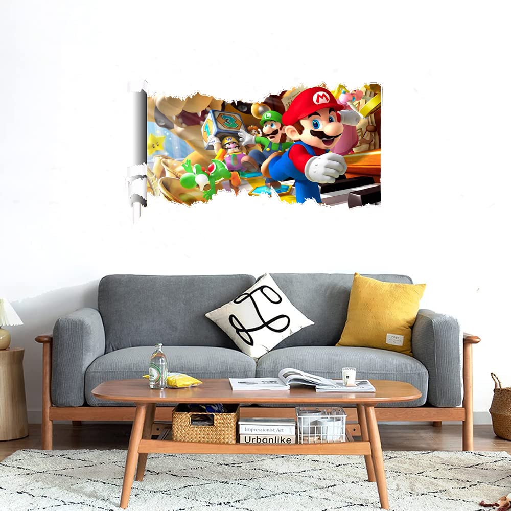 GADGETS WRAP Printed Wall Decal Sticker Scratched Paper Style Wall Decal (90cm x 50cm) - Mario Super-image-23