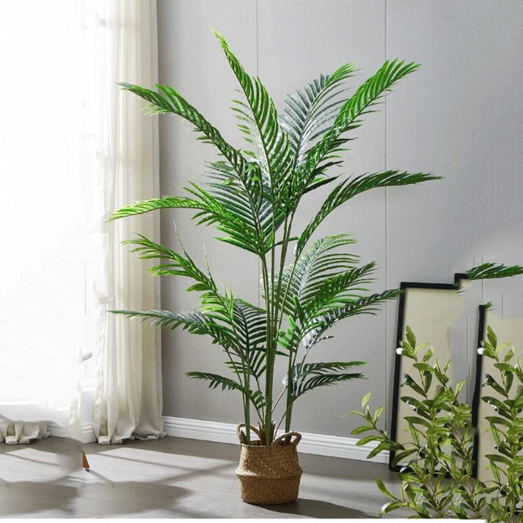 Fake Trees Sztuczne Drzewo Duża Palma Z Podstawą Kosza Na Trawę Doniczkowe Ozdoby Do Wnętrz Zielonych Roślin Dekoracja Podłogowa Duża(180cm)