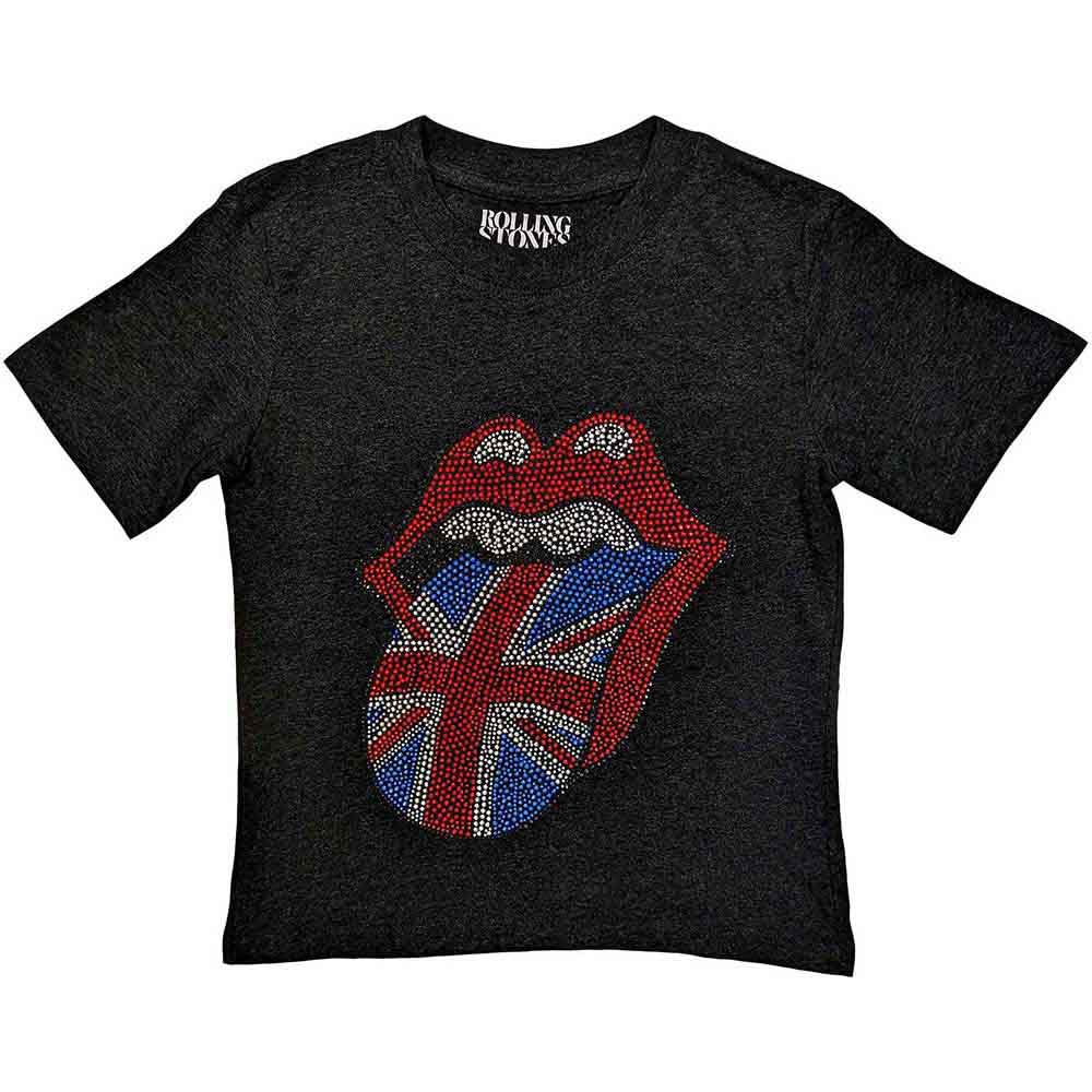 The Rolling Stones Childrens/Kids British Tongue Embellished T-Shirt (3-4 Years) (Black)