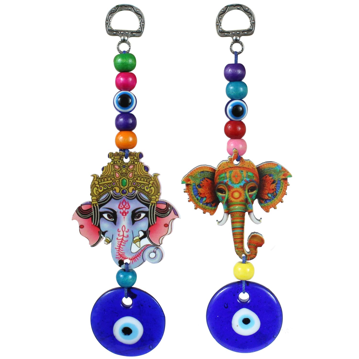 TIED RIBBONS 2 Pcs Feng Shui Blue Evil Eye Ganesha for Home Entrance Car Dashboard Office Wall Door Hanging Ornament Pendant Turkish Nazar Battu Protection and Blessing Gift Items (18 cm) (B0CX55L7X5) Amazon Price History, Amazon Price Tracker