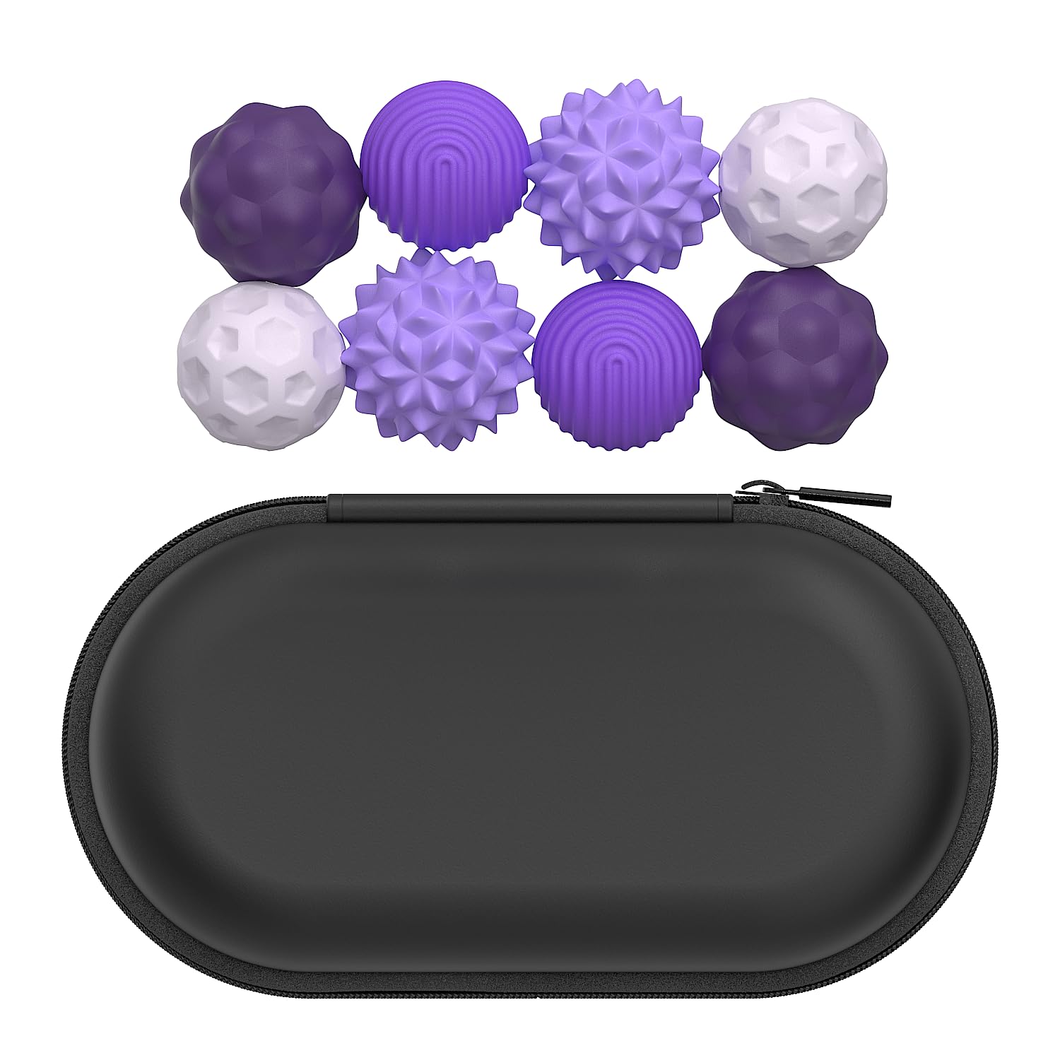 8 Stück Tragbares Silikon Fidget Toys, GLANXY Sensory Toy für Kinder und Erwachsenen , Stressabbau und Entspannung (lila)