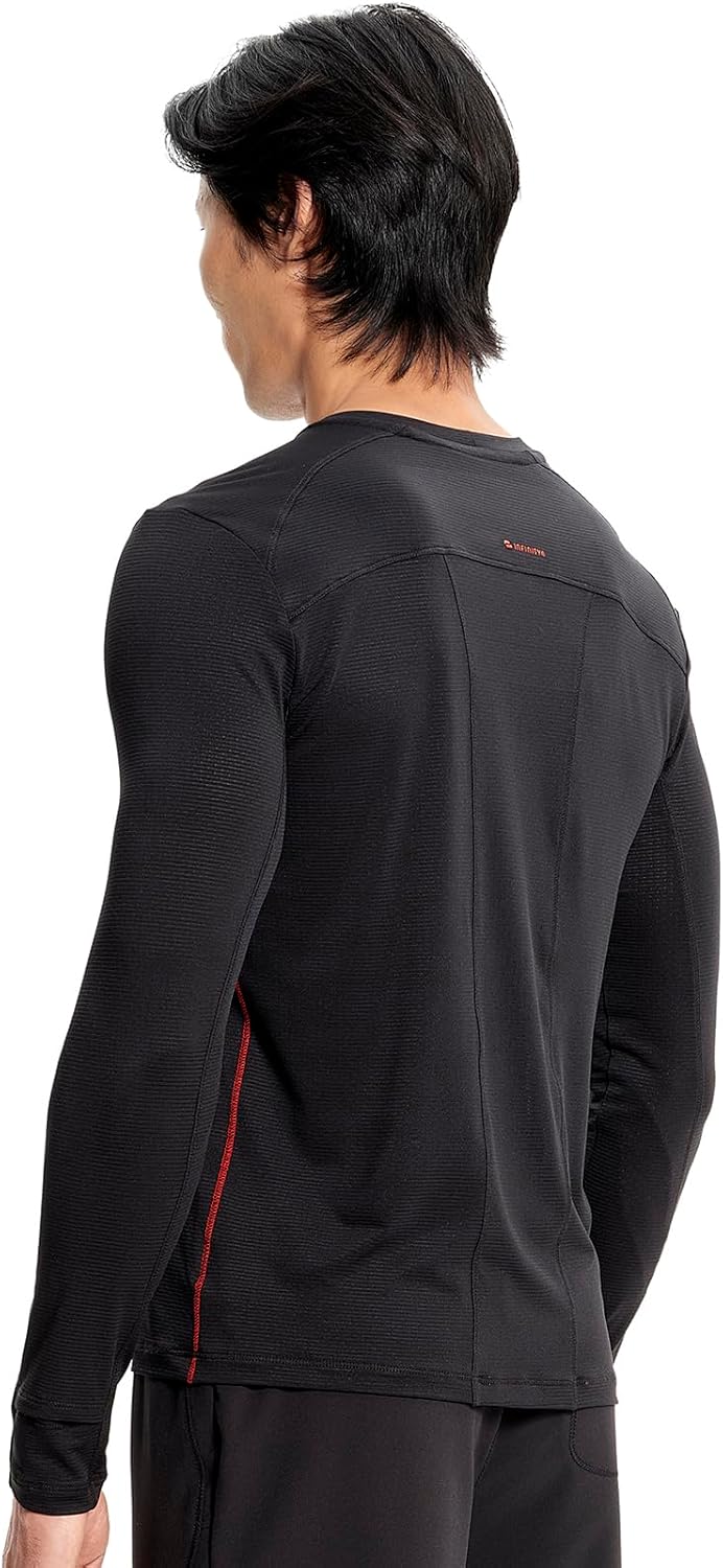 Cherokee Infinity Mens Long Sleeve Underscrub Top, Round Neck, Watch Slot Cuffs, Moisture Wicking 360 Stretch Fabric - IN608 - Image 4