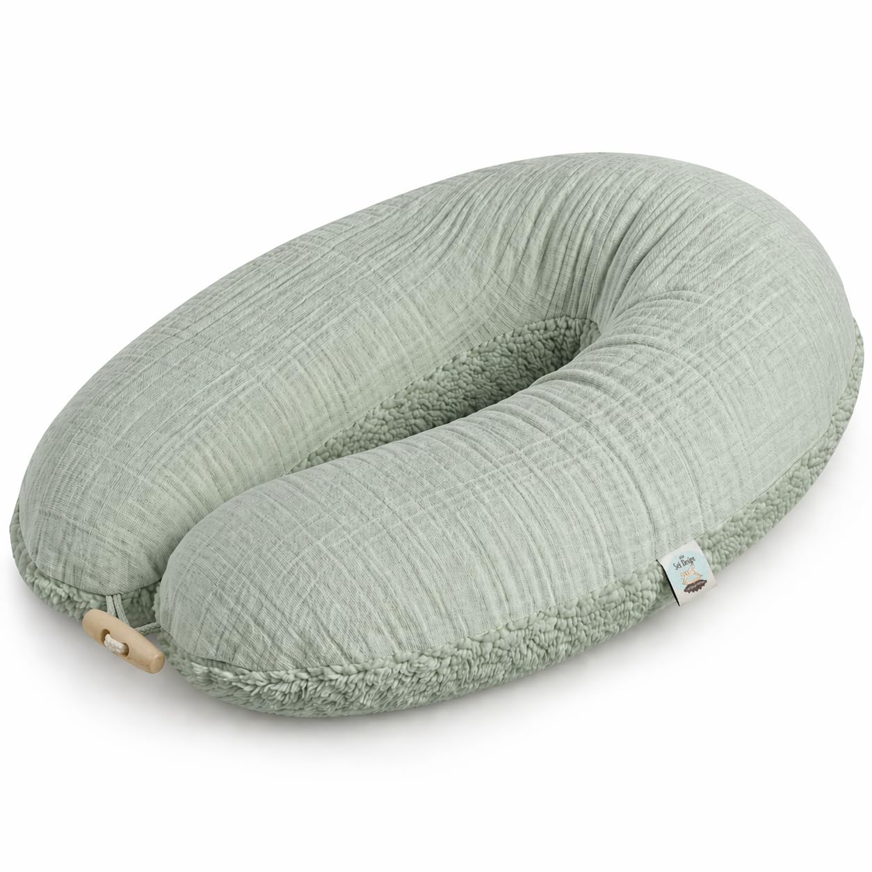 Sei Design Cojín de Lactancia XXL ergonómico, 190 x 30 cm, cojín de Embarazo, cojín cómodo para Adultos | Nestchen recién Nacidos, cojín con Funda 100% algodón