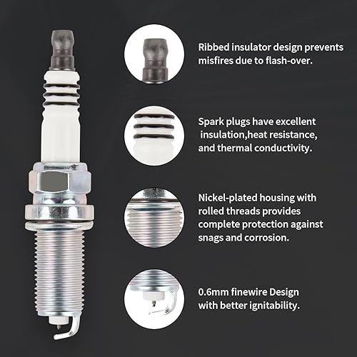 Miniatura 4 de 6 bujías de iridio compatibles con BMW Lexus ES350 RX350 RX450h Saab Subaru Toyota Volvo, 2.5L 2.8L 3.0L 3.2L 3.5L 3.6L 4.0L H6 L6 V6 Reemplazo del