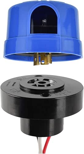 Photocell Sensor with Base, Auto On Off Photo Control &