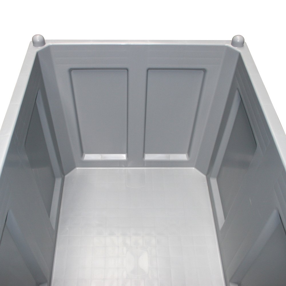 BRB Palettenbox, 4 Lenkrollen, LxBxH 1200x800x1000 mm, Boden/Wände geschlossen (blau)