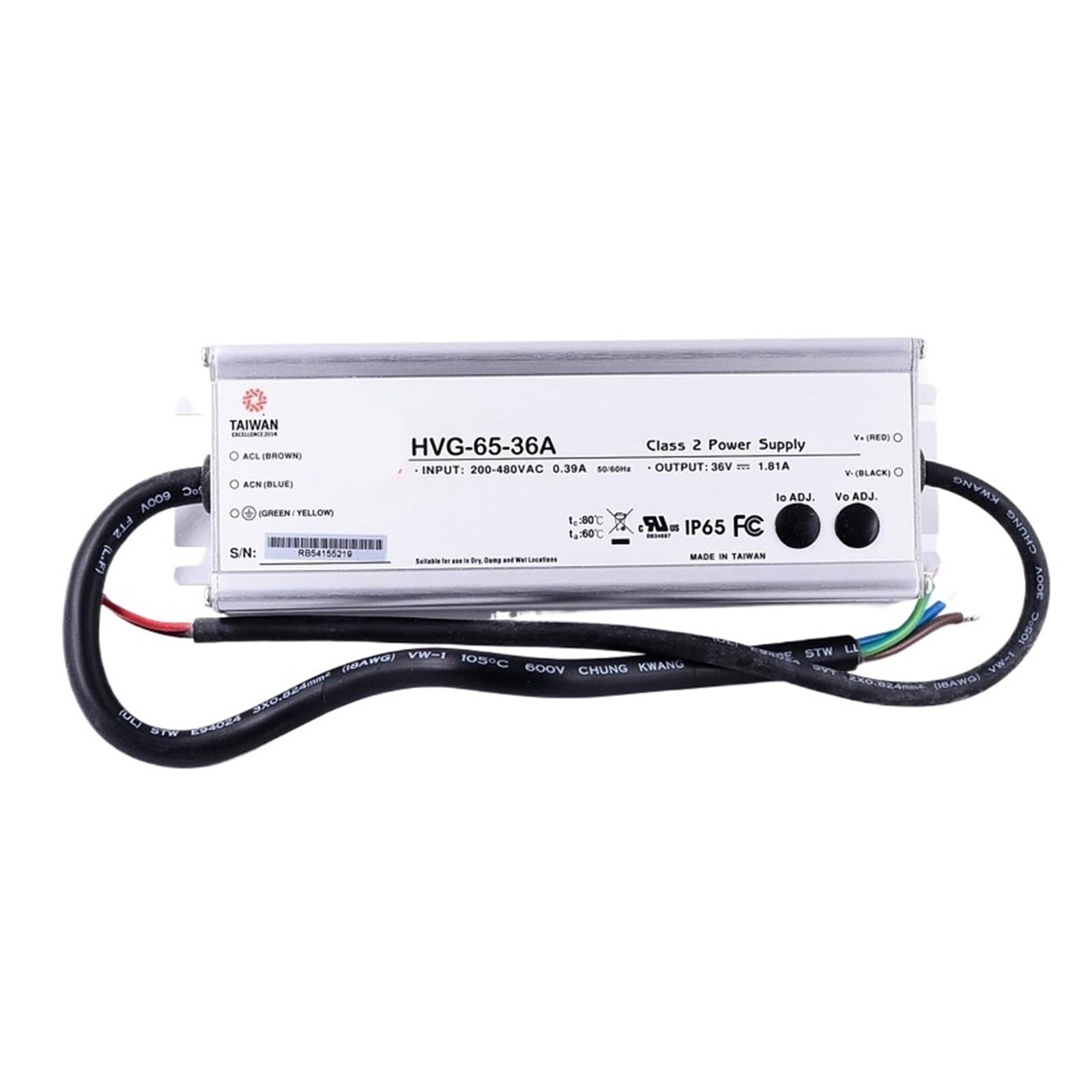 Alimentation HVG-65 résout les clignotements LED grâce au courant constant 12V 24V 65W