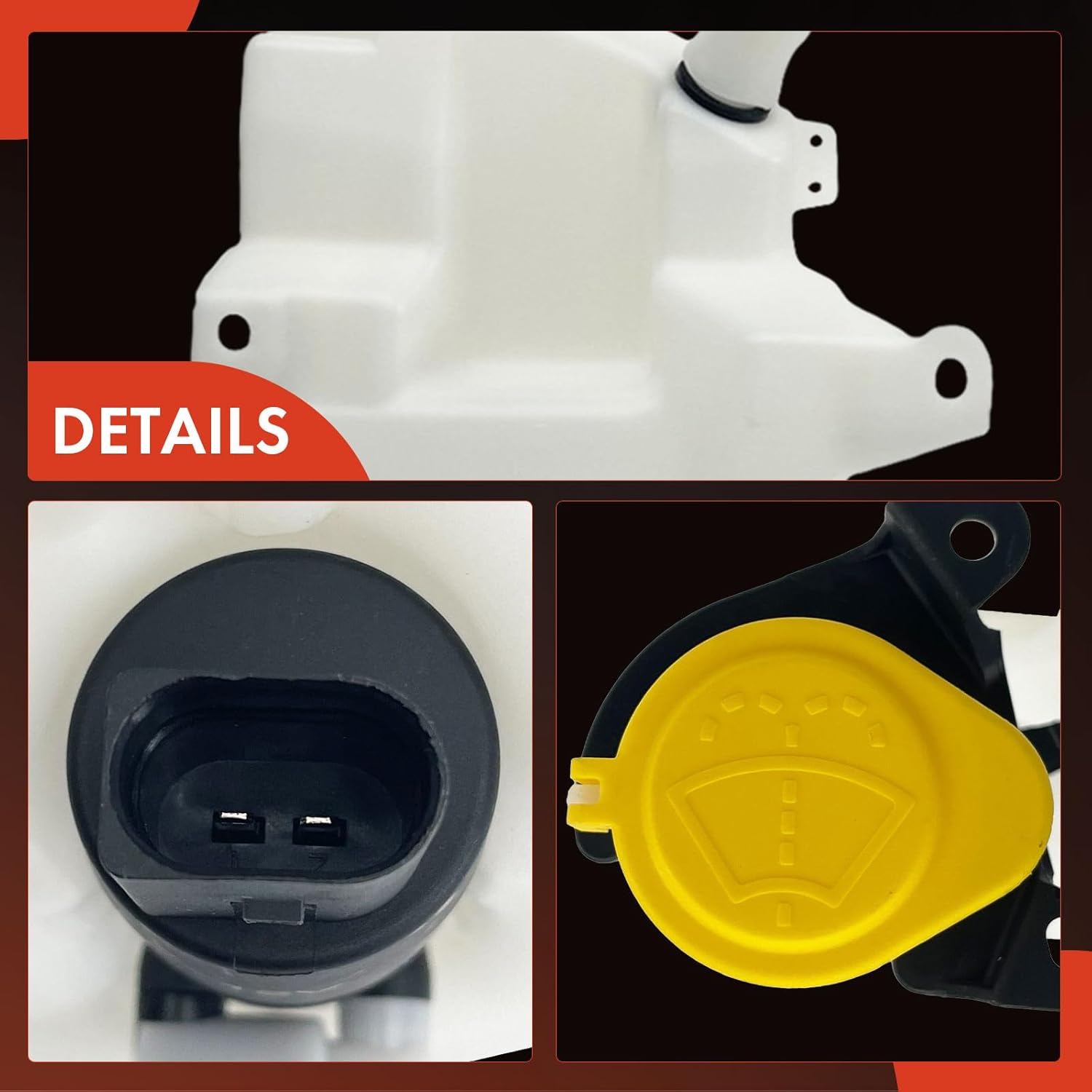 A-Premium Windshield Washer Reservoir Compatible with Select Ford Models - Escape 2013-2014, C-Max 2013-2018, with (Washer Pump/Cap/Filler Neck/Hose) - Replace# CJ5Z17618APFM