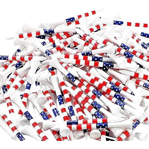 Dukars 3-1/4" Performance Golf Tees, Stars and Stripes, 100 Count Cover