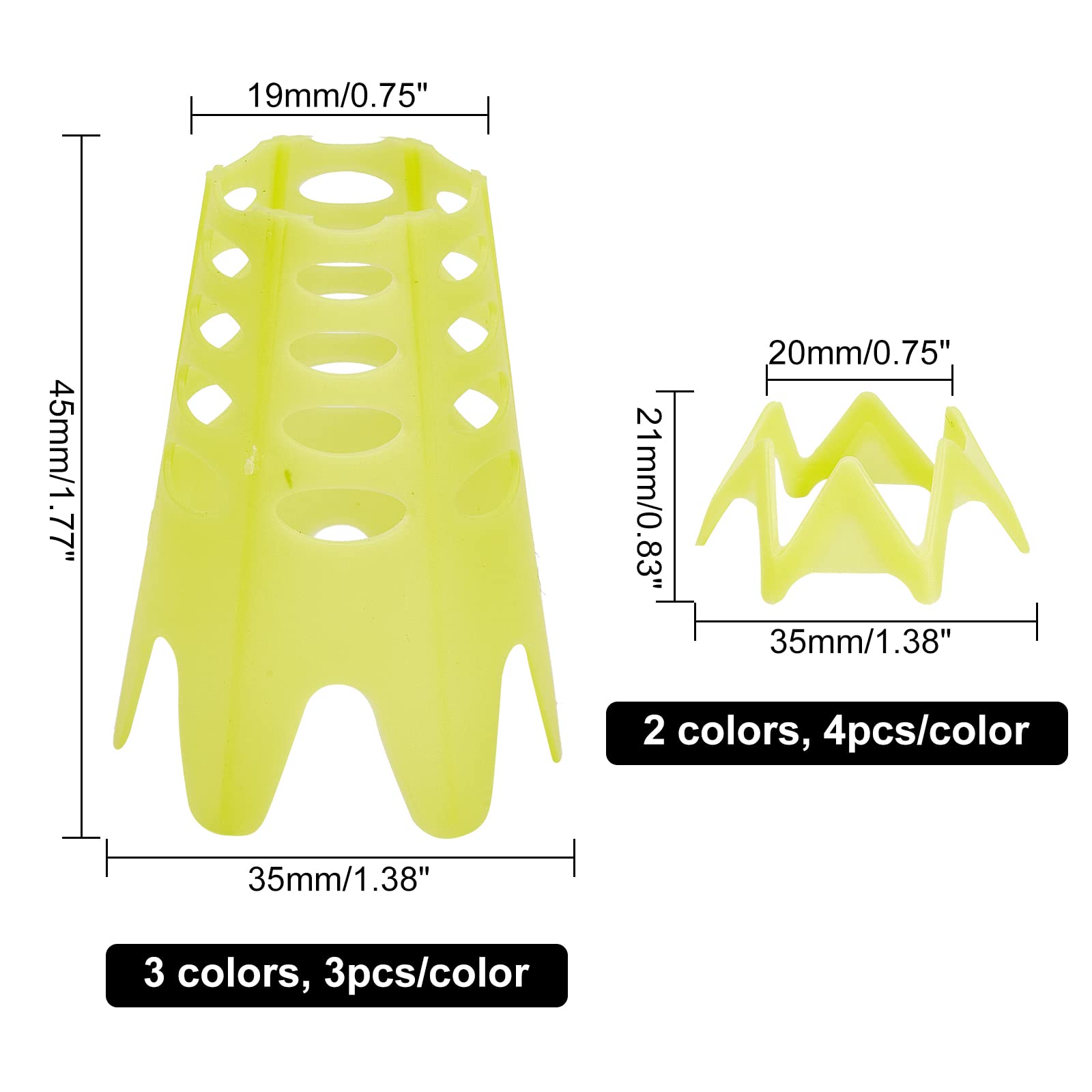 CHGCRAFT 17 Pz 4 Colori Golf Simulator Tees Plastica Golf Tee Golf Mat Tees Pratica Golf Tees Perfetto per Turf e Driving Range Indoor Claw Tees, Altezza 21mm-45mm