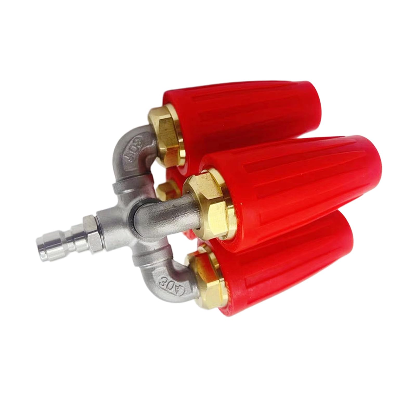 Industrial Grade 4 Way Brass Water Sprays Nozzle Washer Rotating Sprays for Construction Site Cleaning and Agricultural Use Industrial Pressure Washer Attachment
