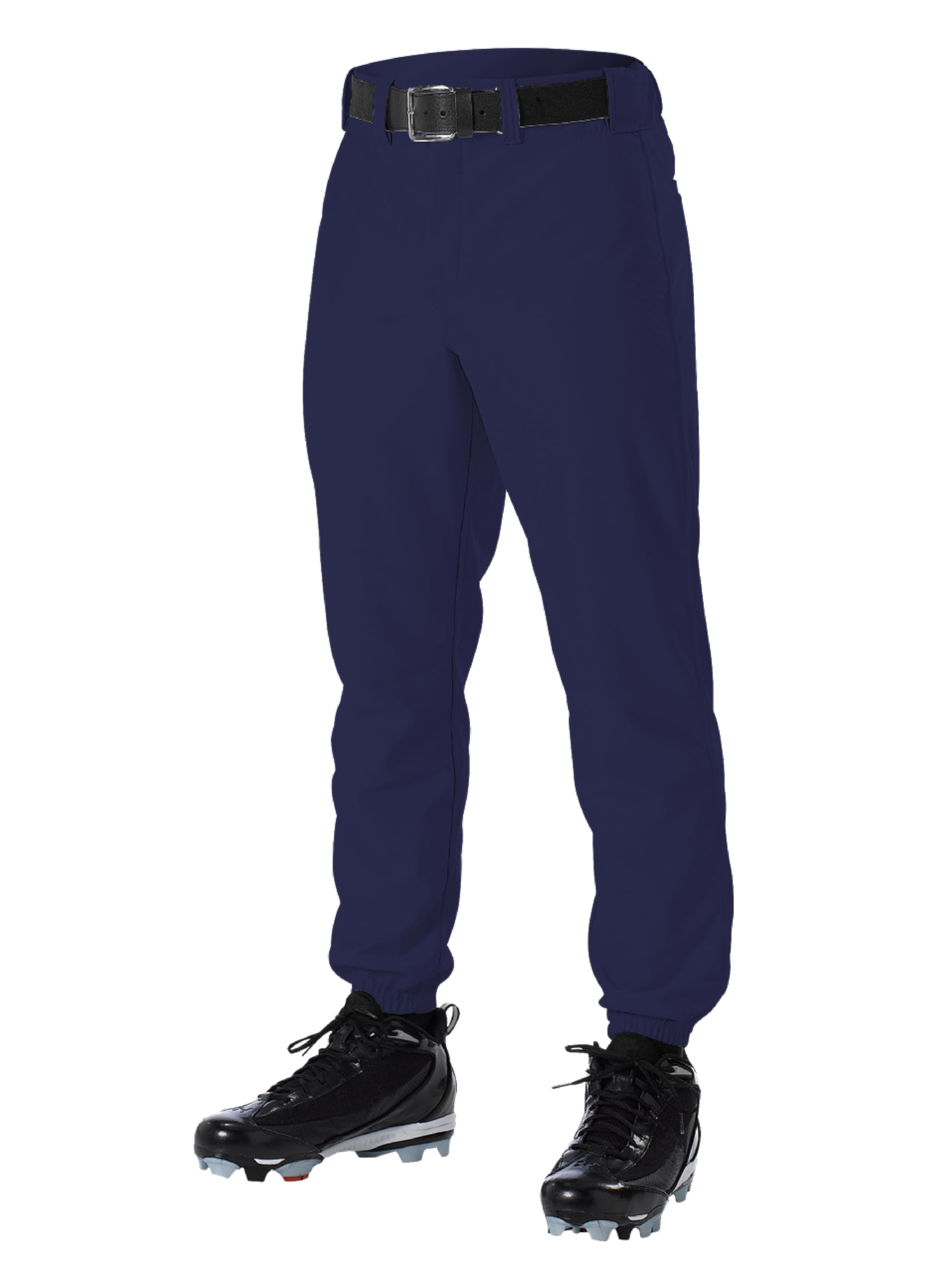 Alleson Athletic Boys Youth Elastic Bottom Baseball Pants, Navy, Large