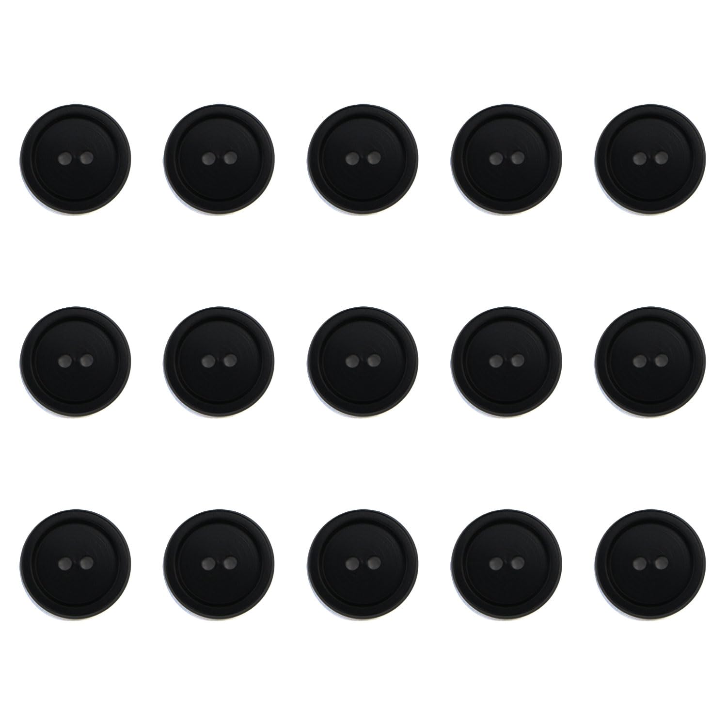 Amazon | 黒ボタン 二つ穴ボタン 【ブラック ツヤなし】 樹脂ボタン 