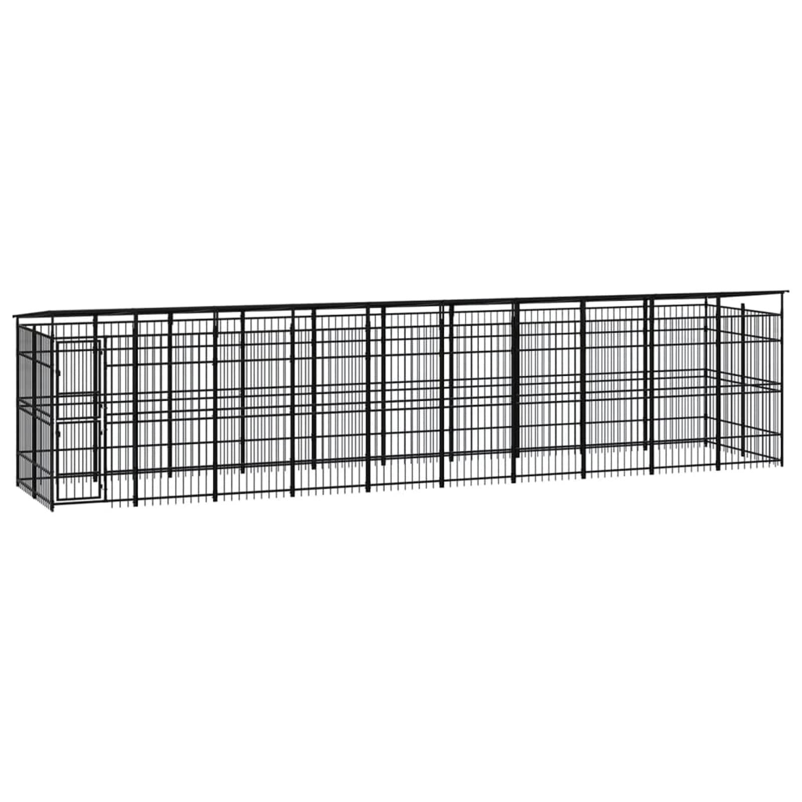 ZEYUAN Perrera de Exterior con Techo de Acero 18,43 m Parque para Perros, Valla Perros, Corralito para Perros, Parque para Perros Cachorros, Corral Perro, Vallado para Perros - 3097973