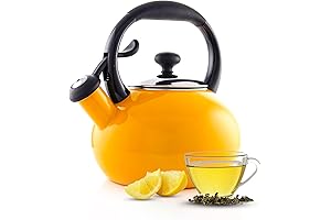 Chantal 1.8 QT Orange Tea Kettle, Premium Enamel On Carbon Steel