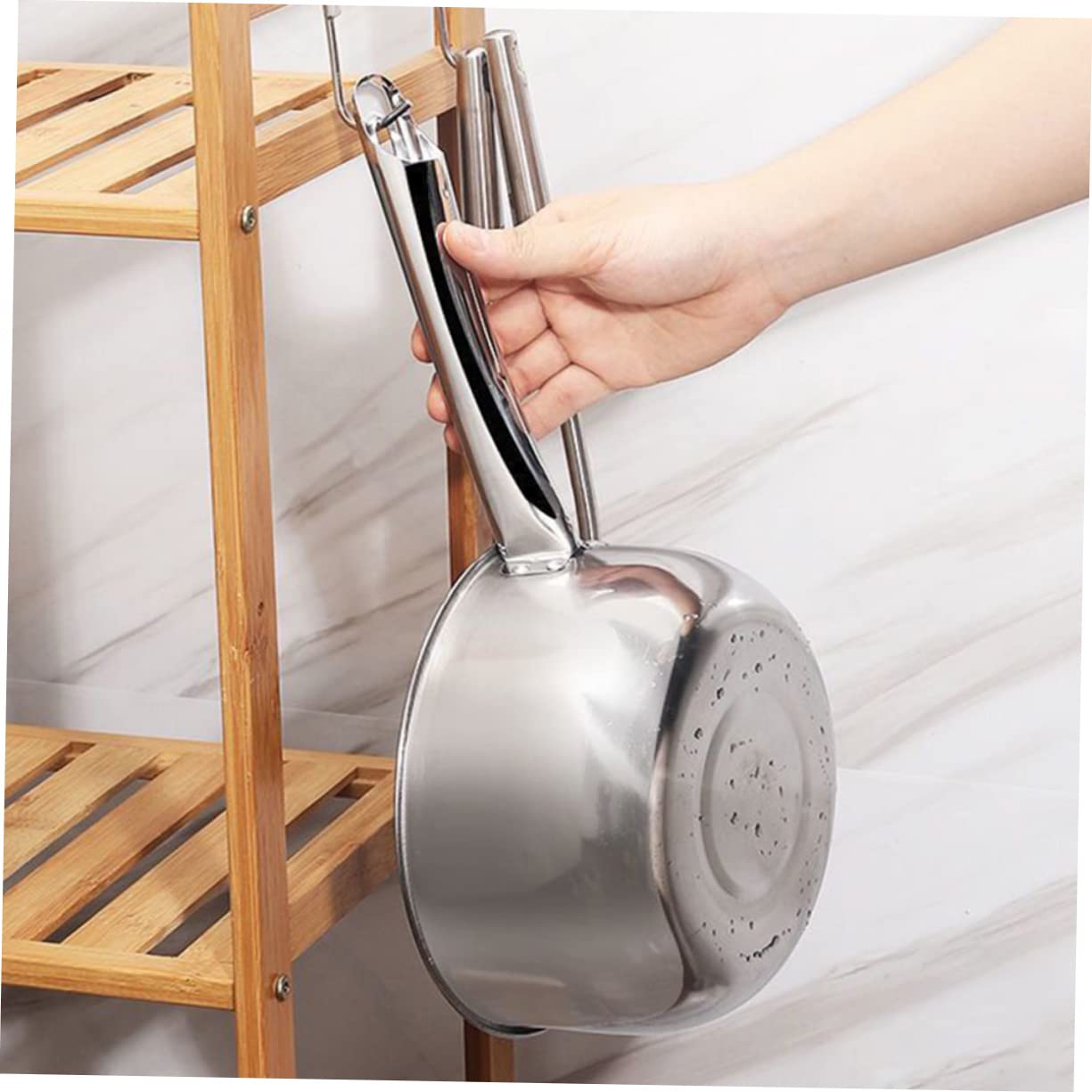 Cucharas de madera for cocinar, cuchara de acero inoxidable, cucharón for servir, gotero de cocina, cuchara for wok, cucharón de cocina, taza for enjuagar el baño, cuchara for sopa(36.00X18.00X7.00CM)