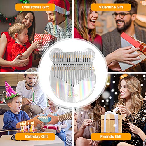 Achort Kalimba 17 toetsen duim piano, transparante acryl vinger piano met tuning hamer studie-instructie, duim piano… - Image 7