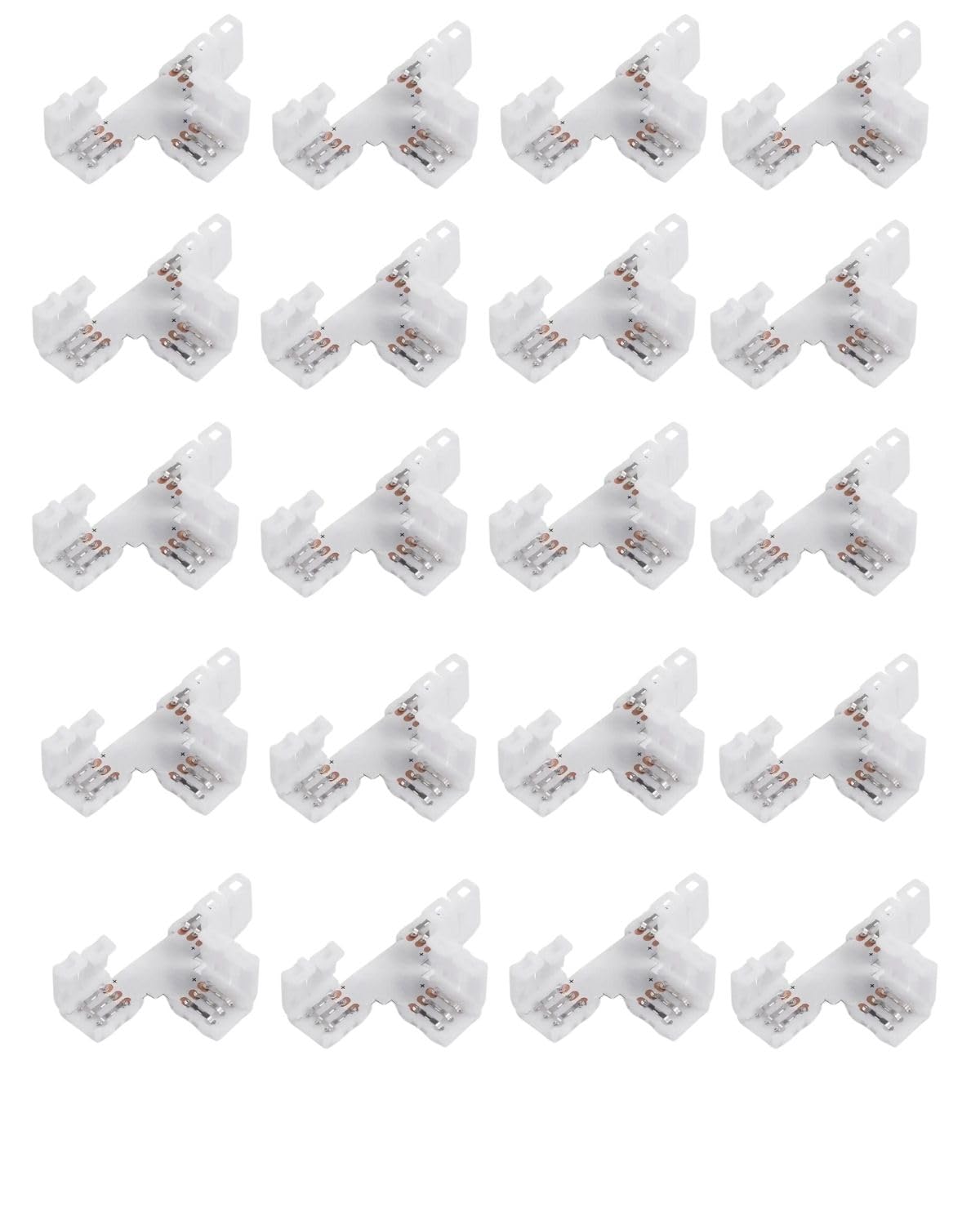 snoogg 20 pack t shape 3 pin solderless and gapless connector 8 mm unwired for led strips terminal extension 12v 72w