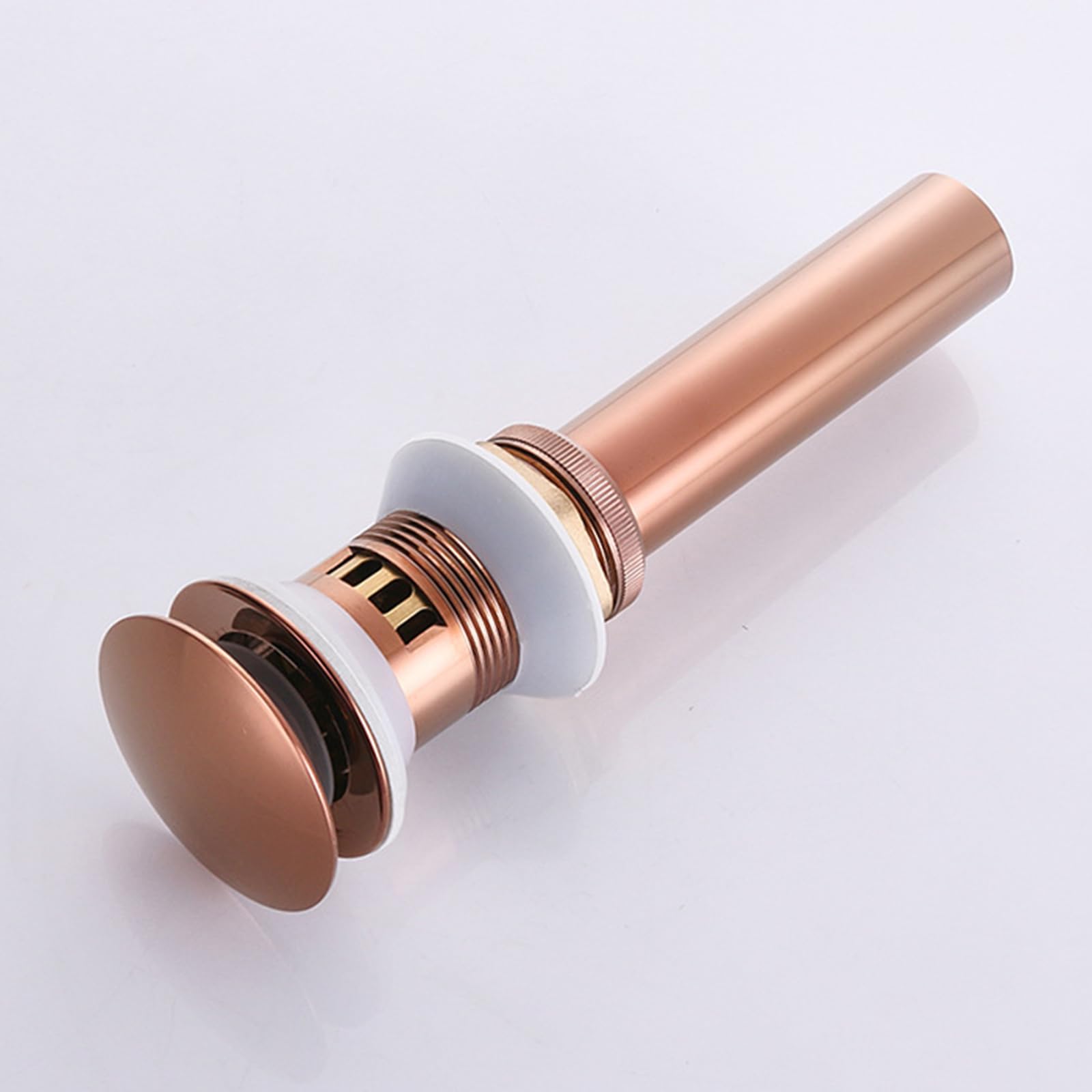 Piletta Lavabo Oro Rosa Piletta Click Clack Universale Piletta Lavabo Bagno Ottone Tutto Rame Con Cestello Piletta Click Clack, oro Rosa, Ci Sono Dei Buchi
