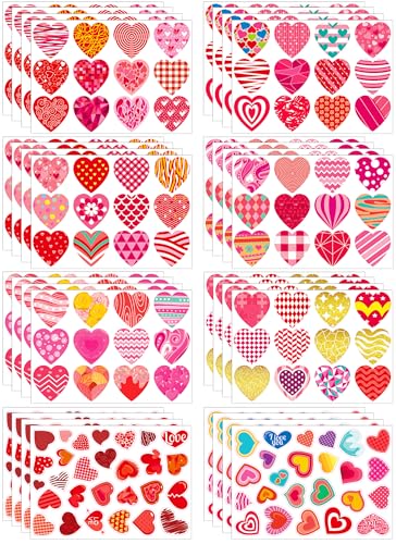 496 PCS Valentines Stickers, Cute Heart Stickers, Valentines Day Sticker for Kids, Class Gifts for Kids Classroom School, Crafts Party Favors...
