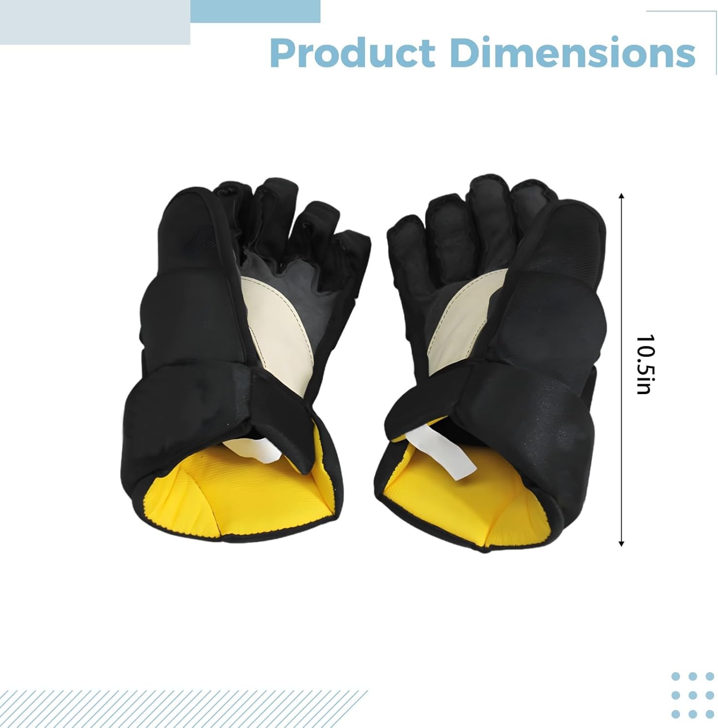 BOSREROY Young Ice Hockey Gloves, 8 in, Impact-Resistant Protective Gloves, Flexible, Breathable, Padded, for Indoor Play