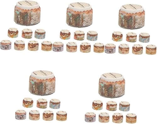 EXCEART 40 rollos de calcomanías quemadas para bricolaje álbumes de recortes diarios washi para decoración de regalos cintas de sello vintage para