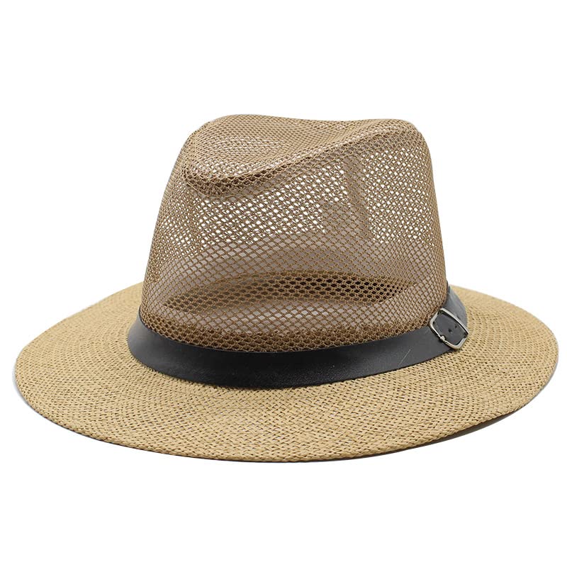 Chapeau de soleil creux pour hommes RZL kaki respirant style jazz