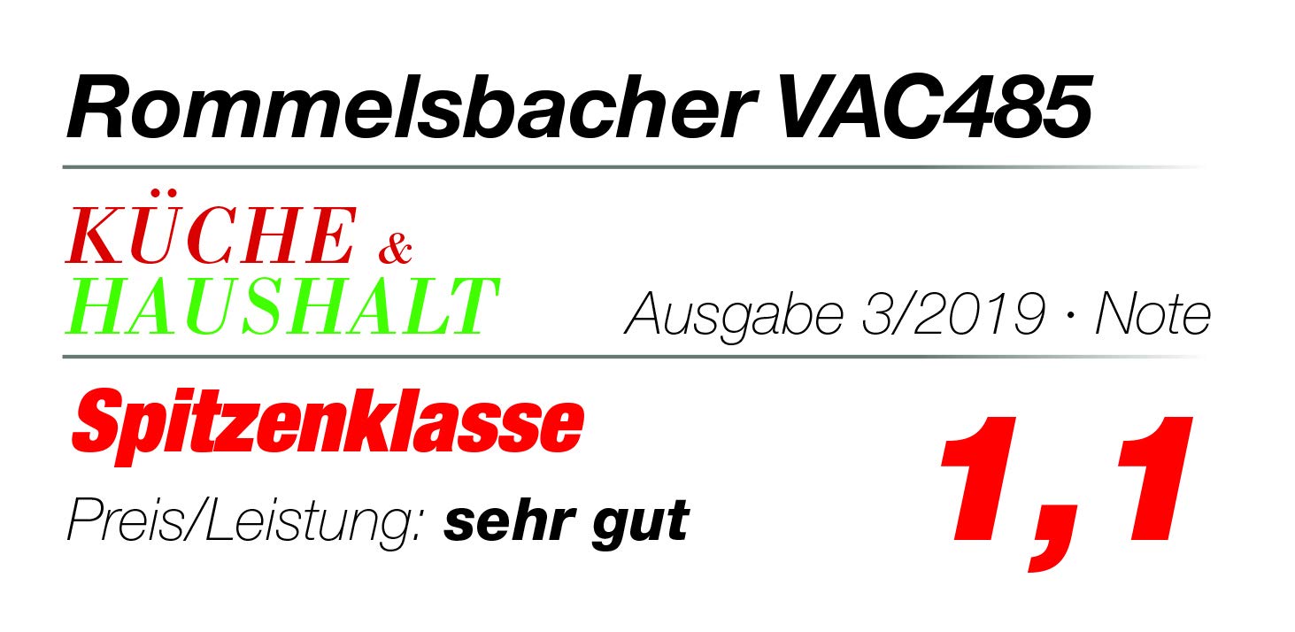 ROMMELSBACHER Vakuumierer VAC 485 15 Liter/Min. Doppel-Versiegelungsnaht Folien bis 30 cm