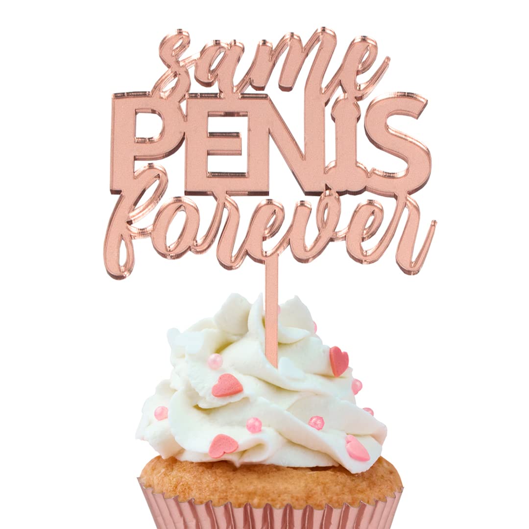 Cake Topper Acryl | JGA | Hochzeit | Same Penis Forever | Roségold