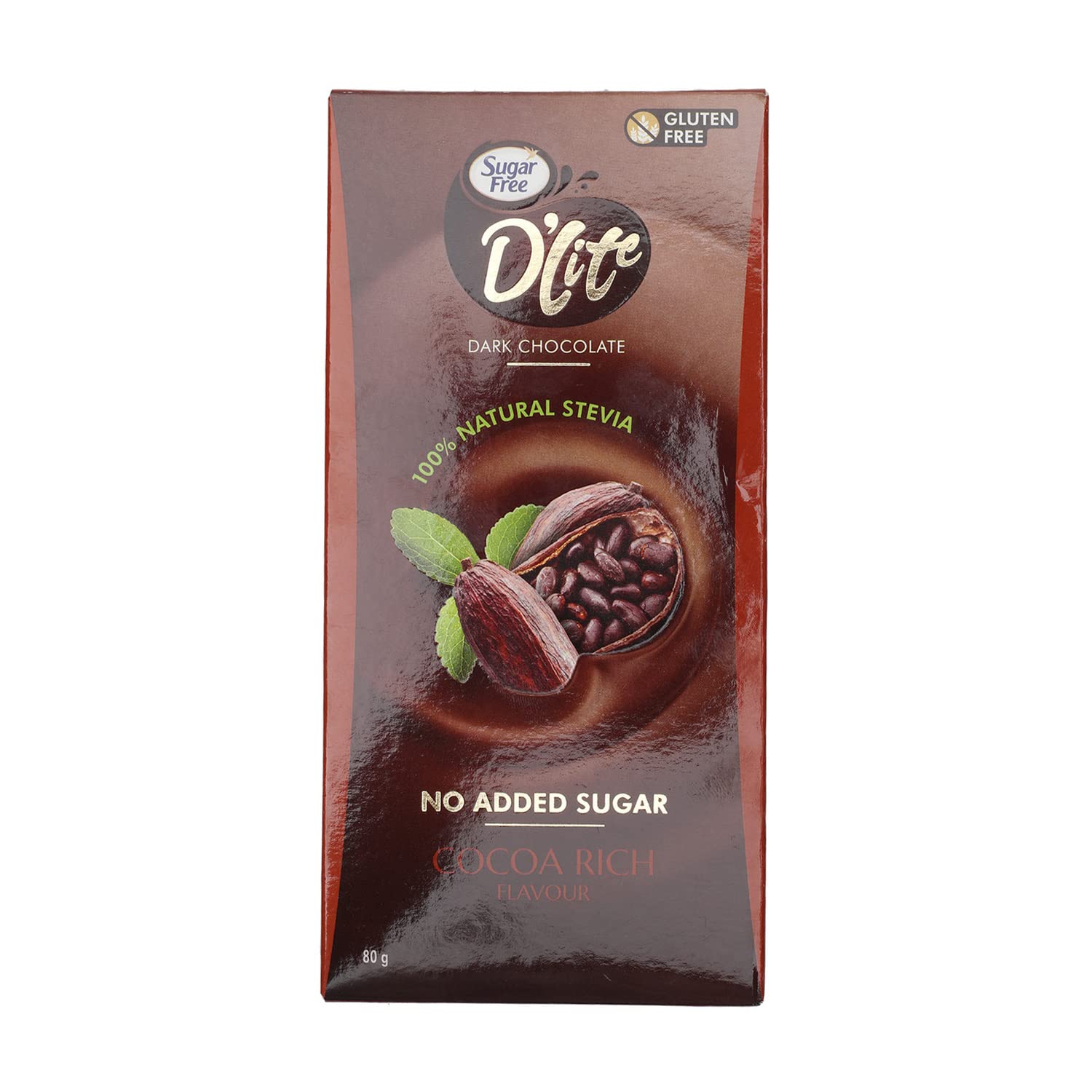 D'lite Cocoa Rich Chocolate Bar 80g