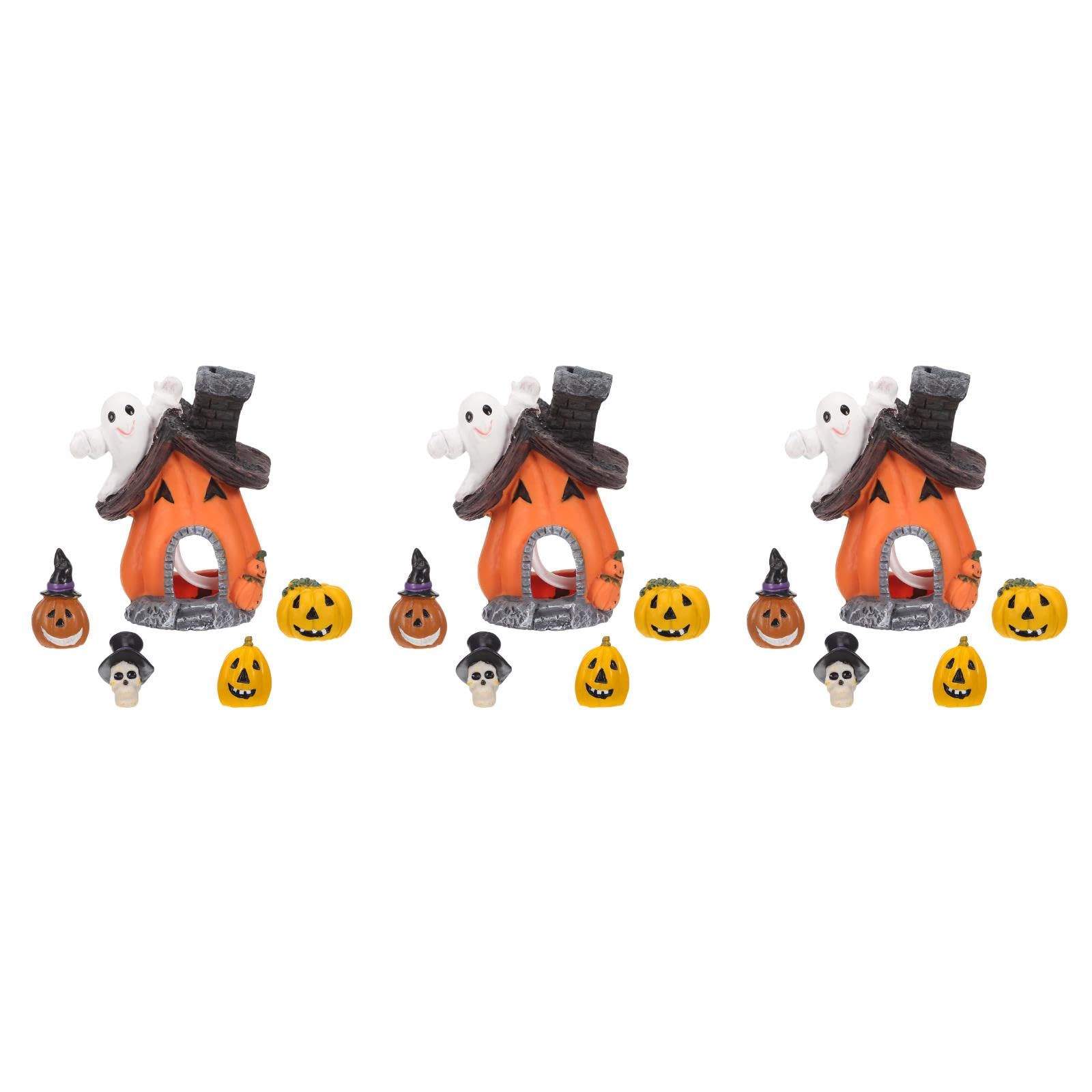 Cabilock Figurines d'halloween en Résine 15 Pièces Miniatures Citrouilles Fantômes Ornements pour Aquarium Décorations De Jardin pour Fêtes D'Intérieur Et Célébrations Effrayantes