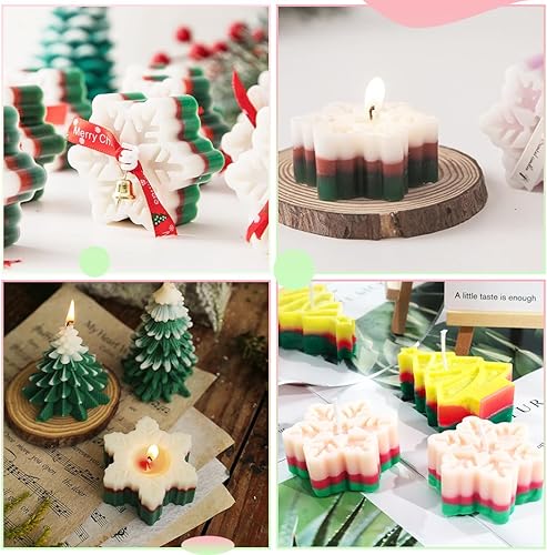 Miniatura 6 de XYQHOAC Molde de vela de silicona con copos de nieve, molde de resina de copo de nieve de Navidad, molde de jabón de copo de nieve 3D para hacer