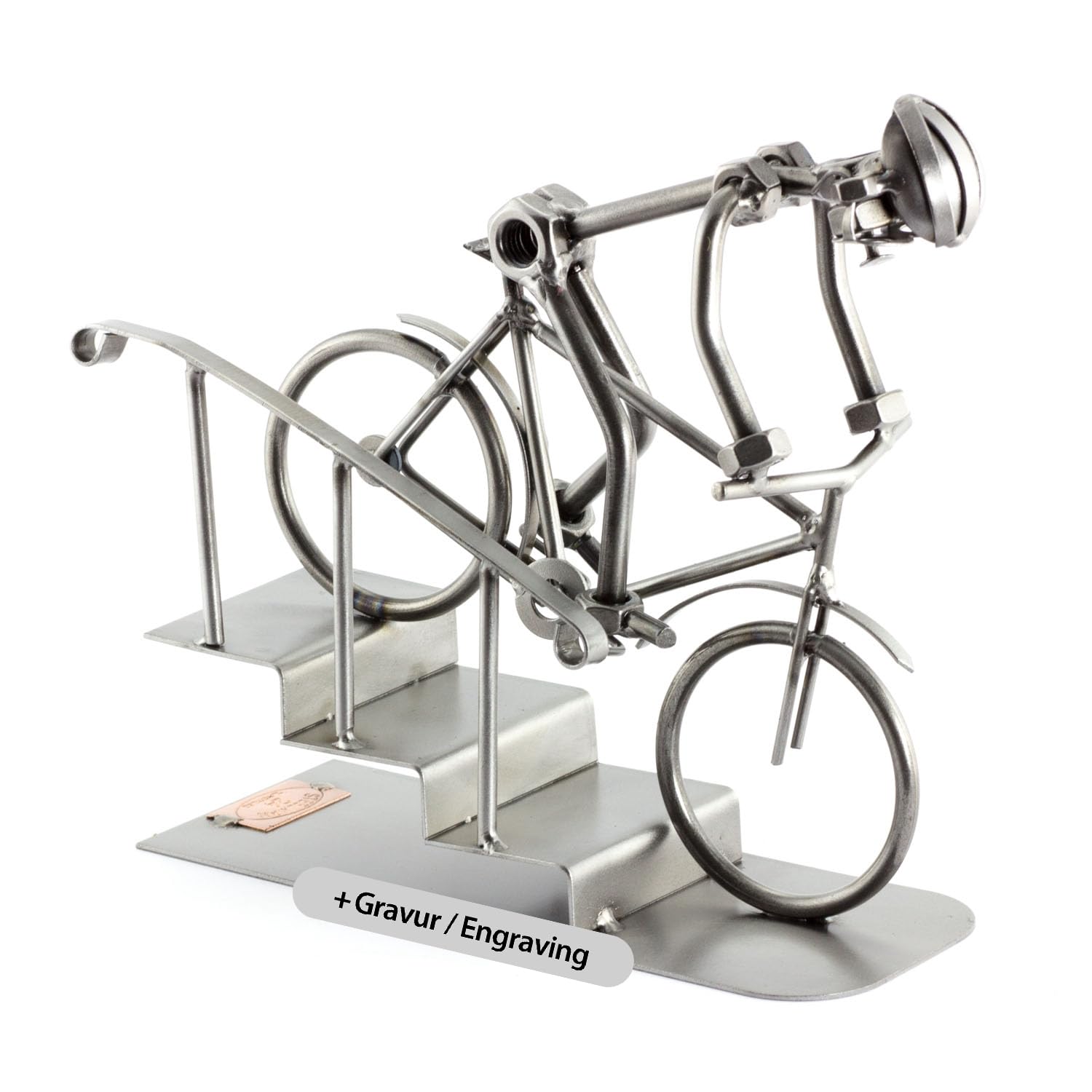 Steelman24 I Nuts and bolts sculpture Mountainbike With Personal Engraving I Handmade ornaments I I Metal figurine