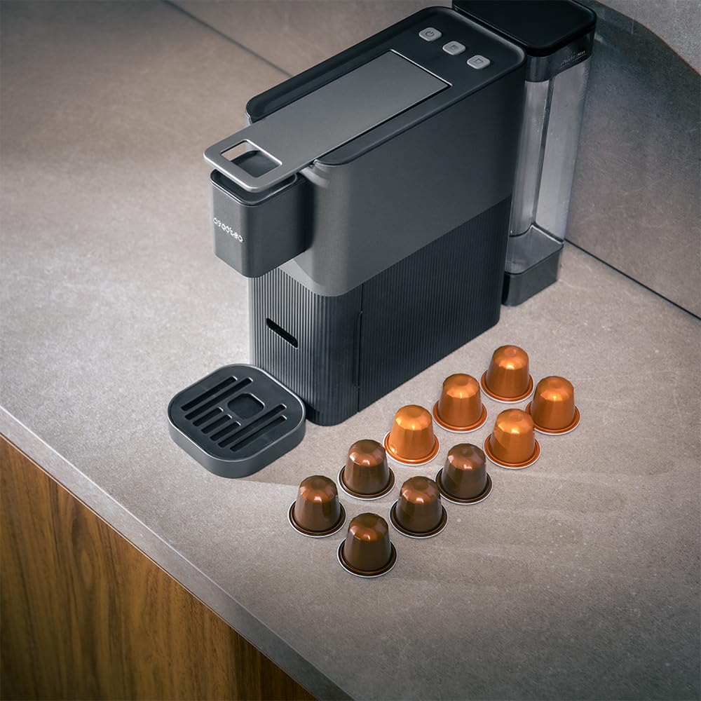 Cecotec Macchina Caffè Capsule Power Caps 20+. Descaling Tablets 1400W, 20Bar, Compatibile Capsule Nespresso, Serbatoio Acqua 700ml, Thermoblock, Antiscivolo, Altezza Regolabile, Facile Pulizia