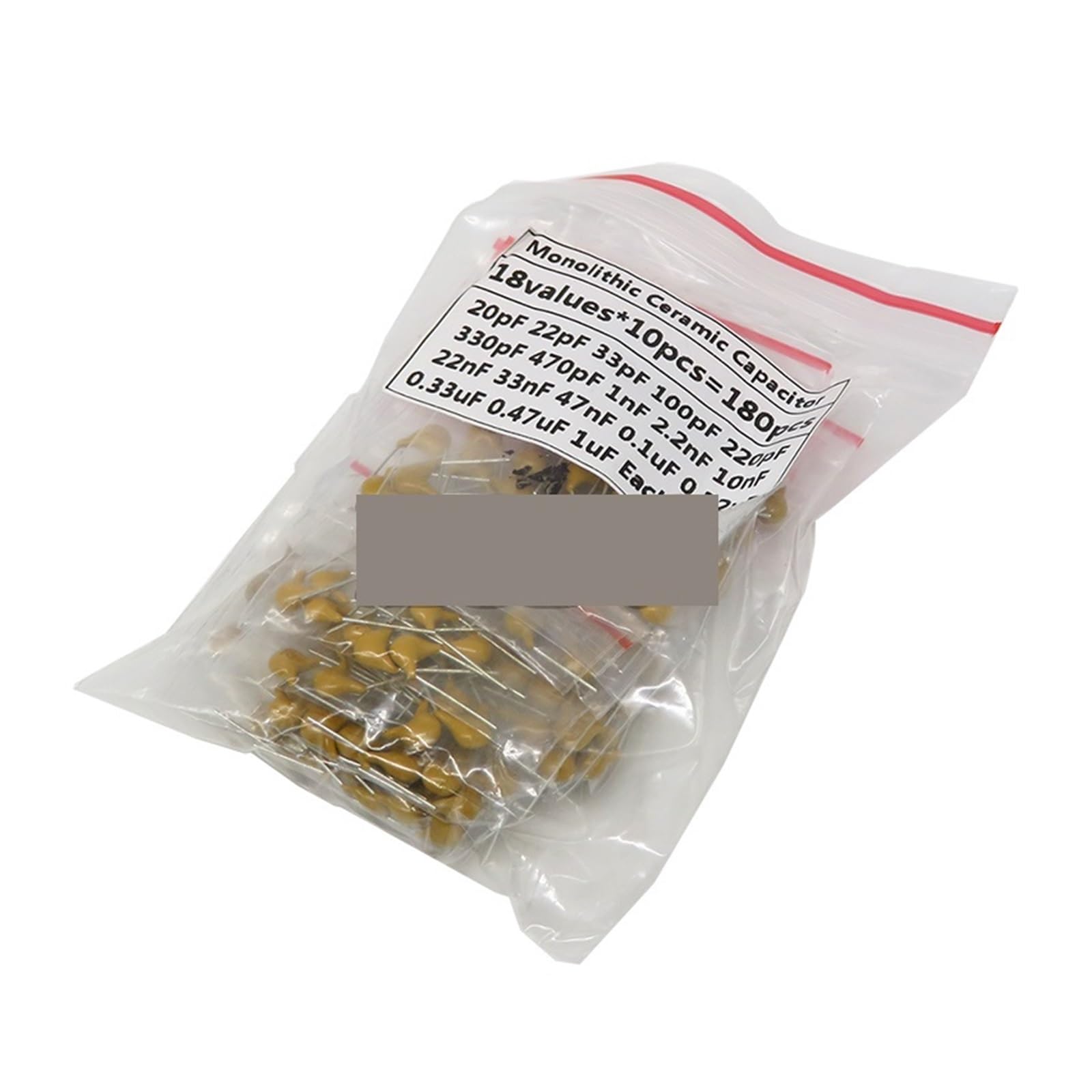ICXLPMC 18ValuesX10pcs=180PCS 20PF-105(1UF) Mono Monolithic Ceramic Capacitors 50V Component Diy Package